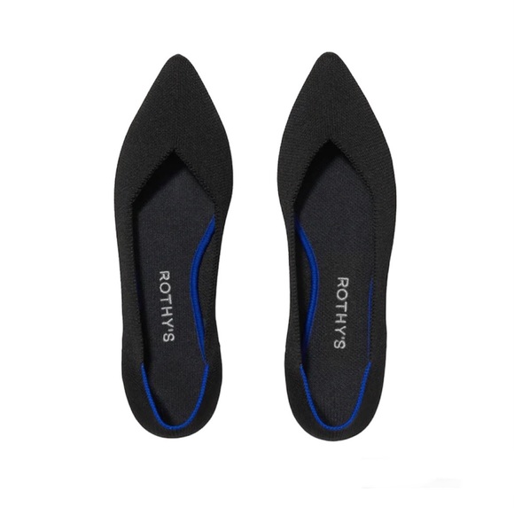 Rothy’s The Point Washable Flats Black Size W9 - Picture 1 of 11